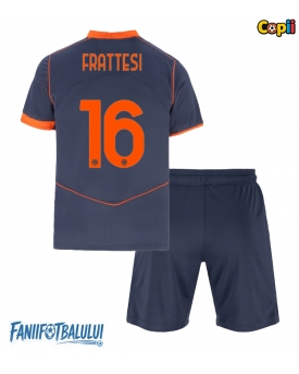 Inter Milan Davide Frattesi #16 Echipament de Fotbal Replică 2025-26 Copii Treilea (+ Șorturi)